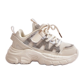 Baskets enfant avec strass, Beige Rianalla Baskets enfant avec strass, Beige Rianalla