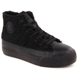 Baskets isolées noires en peau de mouton Big Star OO274A443