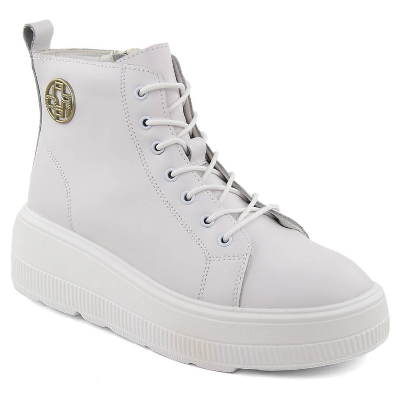 Bottines en cuir blanc pour femme sur la plateforme par Filippo DBT6374 blanche