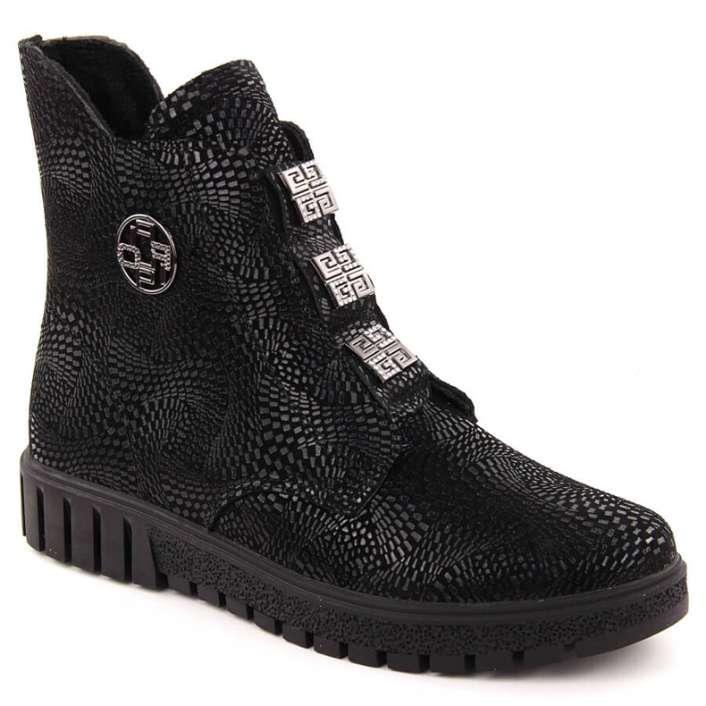 Bottines femme en cuir noir sur plateforme par Filippo DBT6360 le noir