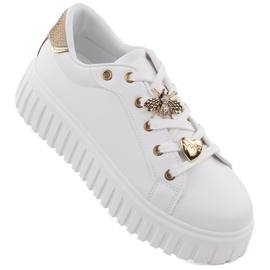 Chaussures de sport à plateforme pour femmes, blanches NEWS 4756 Chaussures de sport à plateforme pour femmes, blanches NEWS 4756