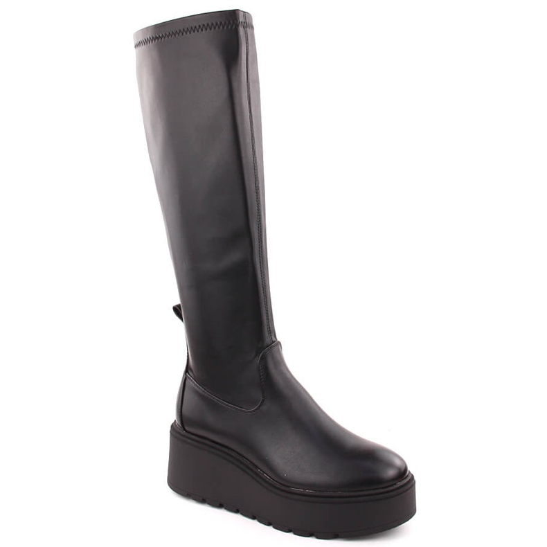 Bottines compensées élastiques noires pour femmes Vinceza 58342 le noir Bottines compensées élastiques noires pour femmes Vinceza 58342 le noir
