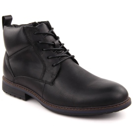 Bottines isolées en cuir pour hommes, noires, T.Sokolski Z24-81 le noir