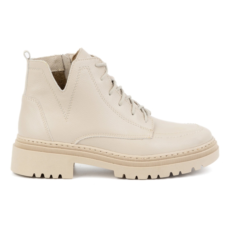 Olivier Bottes d'hiver isolées en cuir pour femme 1246, beige Olivier Bottes d'hiver isolées en cuir pour femme 1246, beige