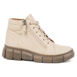 Olivier Bottes d'hiver isolées en cuir pour femme 1180, beige floter Olivier Bottes d'hiver isolées en cuir pour femme 1180, beige floter