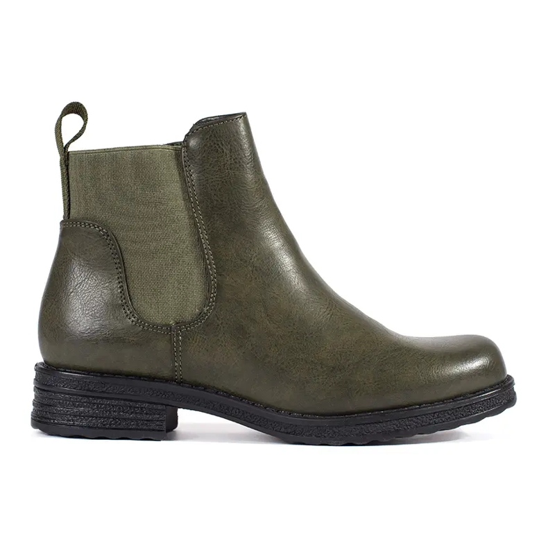Bottines Chelsea femme vertes à talon bas