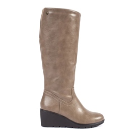 Bottines compensées beiges pour femme Bottines compensées beiges pour femme