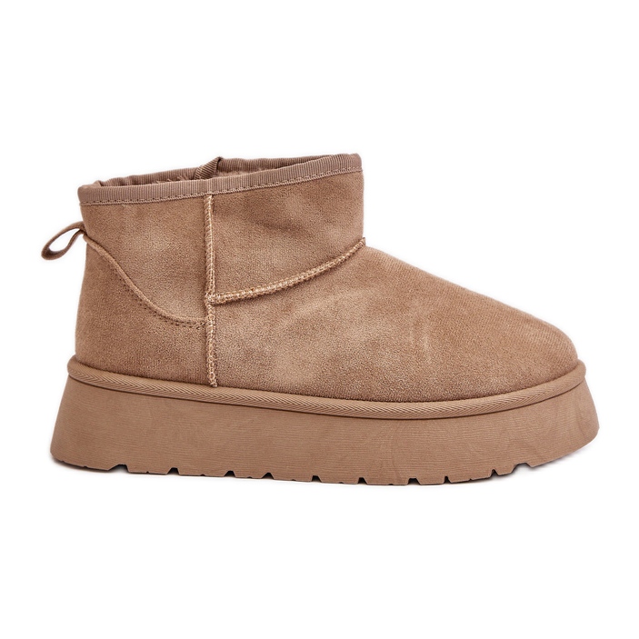 Bottes de neige basses pour femmes, à plateforme, doublées de fourrure, Beige Saldren Bottes de neige basses pour femmes, à plateforme, doublées de fourrure, Beige Saldren