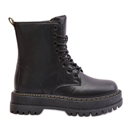 Bottes de travail isolées en cuir écologique avec fermeture éclair, noir Naleli