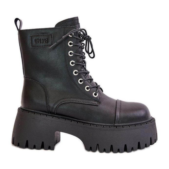 Bottes de travail isolées pour femmes en cuir naturel Goe OO2N4123 le noir