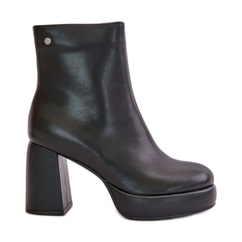 Bottines à talons hauts en cuir naturel GOE OO2N4166-W2 Noir le noir