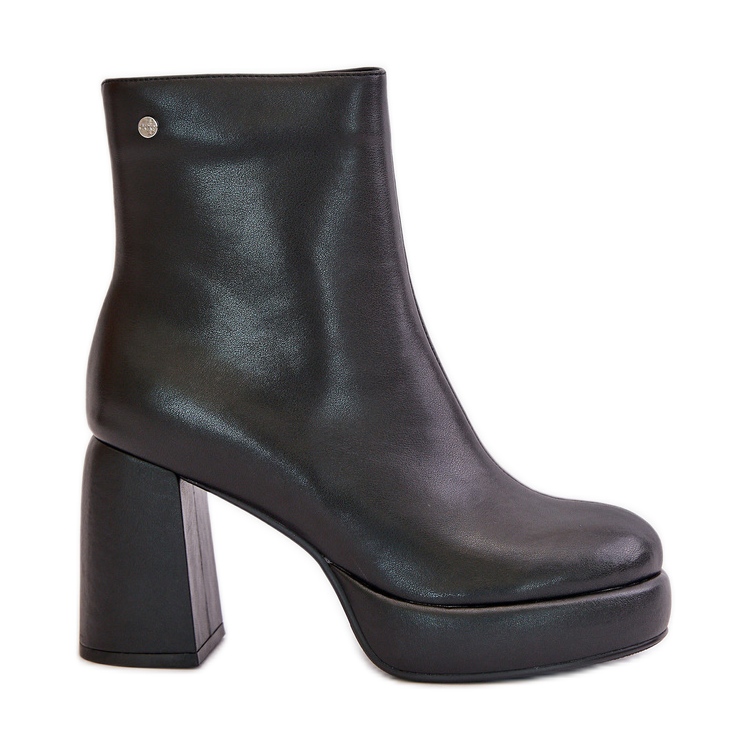 Bottines à talons hauts en cuir naturel GOE OO2N4166-W2 Noir le noir