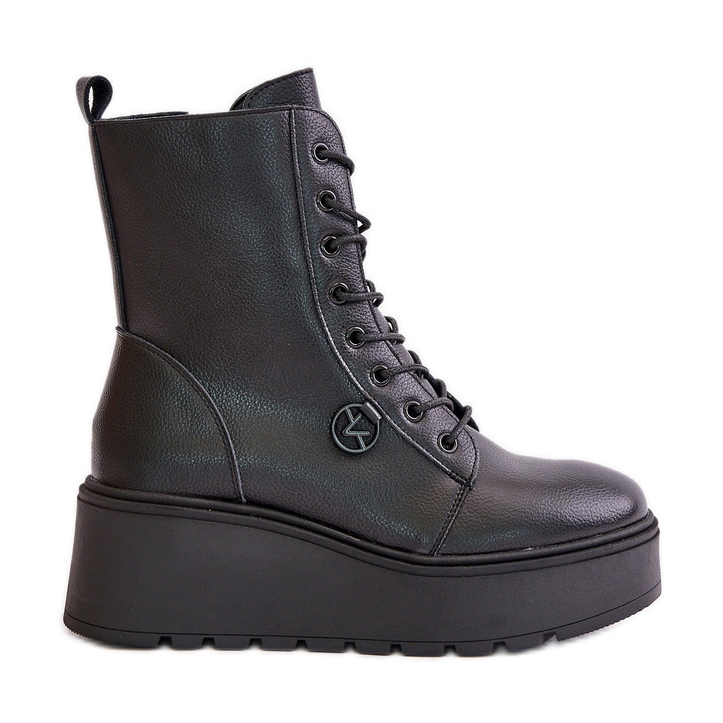 Bottes de travail isolées en cuir sur plateforme et cale Vinceza 58338 Noir le noir