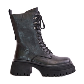 Bottes de travail en cuir pour femmes isolées GOE OO2N4121 noir le noir
