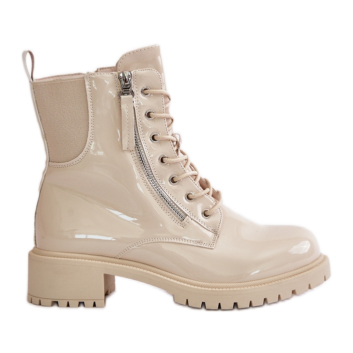 Bottes de travail brevetées avec fermeture éclair, isolées beige Ravanthia