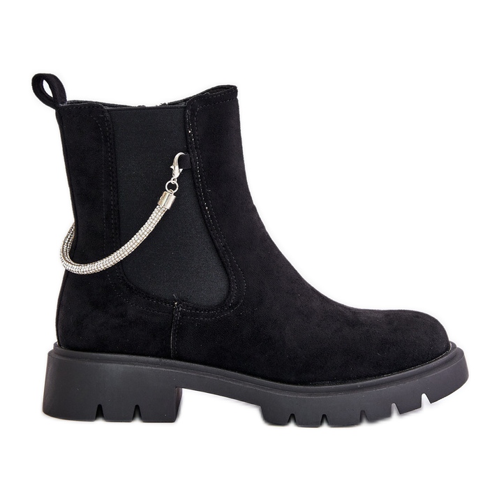 Bottines Chelsea isolées avec fermeture éclair et bride décorative, Noir Labenne le noir