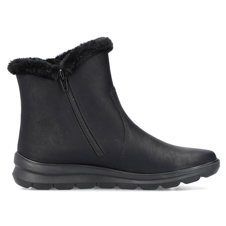 Bottes d'hiver pour femmes avec fourrure, noir Rieker Z0080-00 le noir Bottes d'hiver pour femmes avec fourrure, noir Rieker Z0080-00 le noir