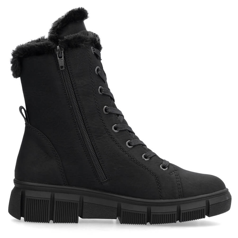 Bottes d'hiver pour femmes avec fourrure, noir Rieker X3402-00 le noir Bottes d'hiver pour femmes avec fourrure, noir Rieker X3402-00 le noir