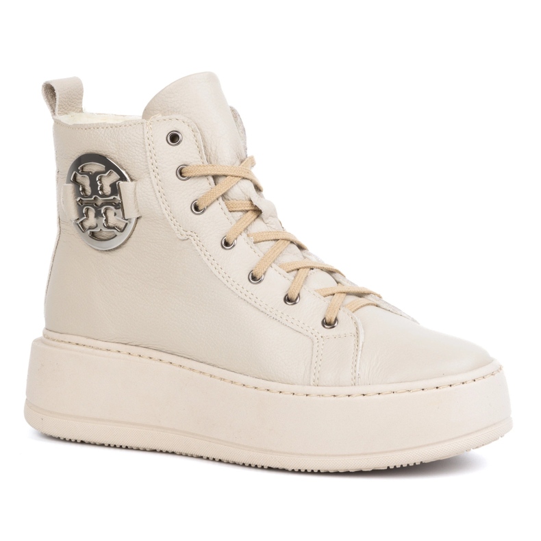 Olivier Bottes d'hiver isolées en cuir pour femme 1174, beige Olivier Bottes d'hiver isolées en cuir pour femme 1174, beige