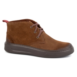 Chaussures en cuir Chukka pour hommes KAMPOL 109/804 Sw marron brun