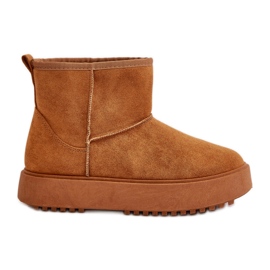 Bottes de neige à plateforme pour femmes en daim écologique Camel Atteria brun
