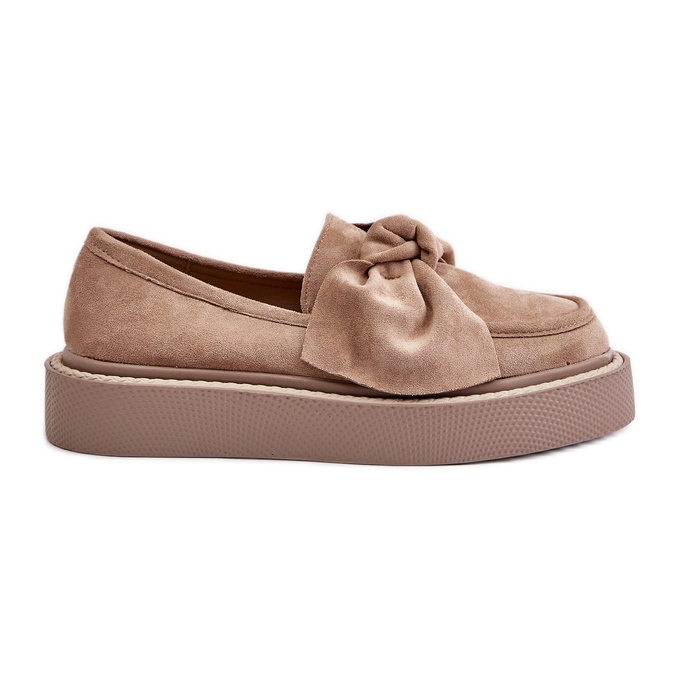 Mocassins Femme Sur Plateforme Avec Noeud, Beige Naivine Mocassins Femme Sur Plateforme Avec Noeud, Beige Naivine