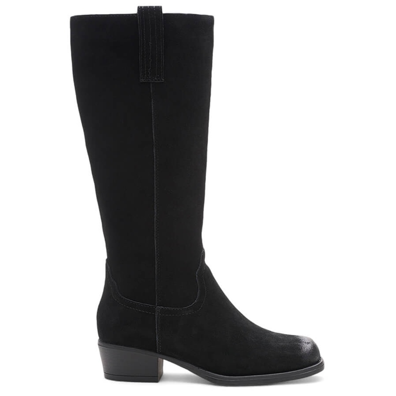 Bottes de cowboy noires en cuir pour femmes par Sergio Leone KZ268 le noir