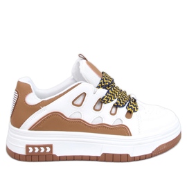 Baskets femme Allman Camel blanc