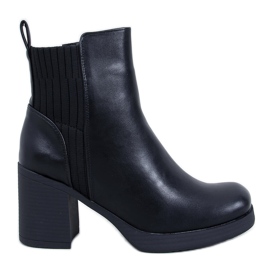 Jarrion Bottines à talons pleine fleur noires le noir
