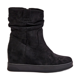 Bottines à tige volantée et coin caché, Noir Zinradea le noir
