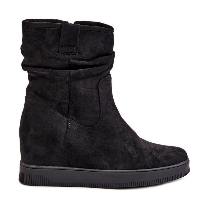 Bottines à tige volantée et coin caché, Noir Zinradea le noir
