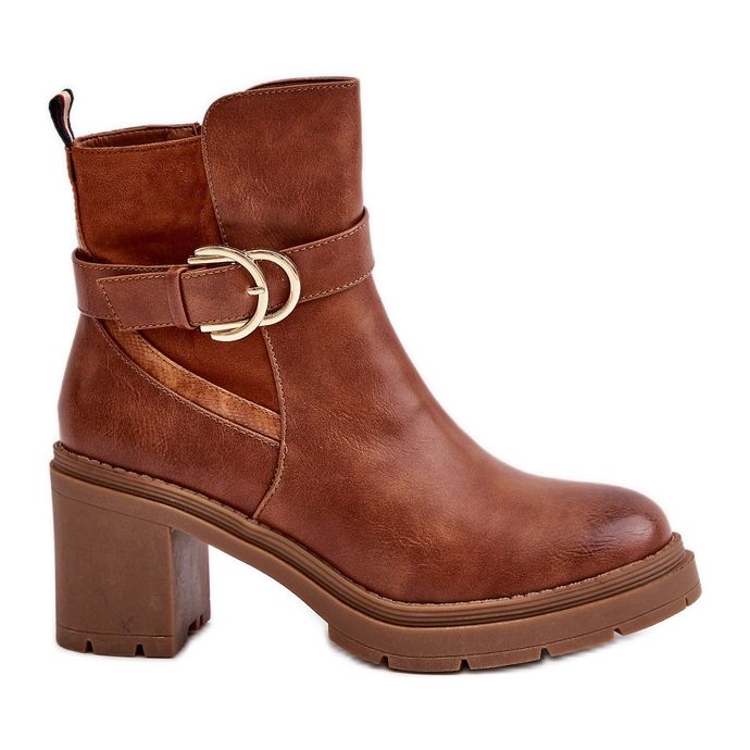 Bottes à talons hauts pour femmes, isolées, Camel Inabelle brun