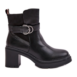 Bottes à talons hauts pour femmes, chaudes, zippées, noires Inabelle