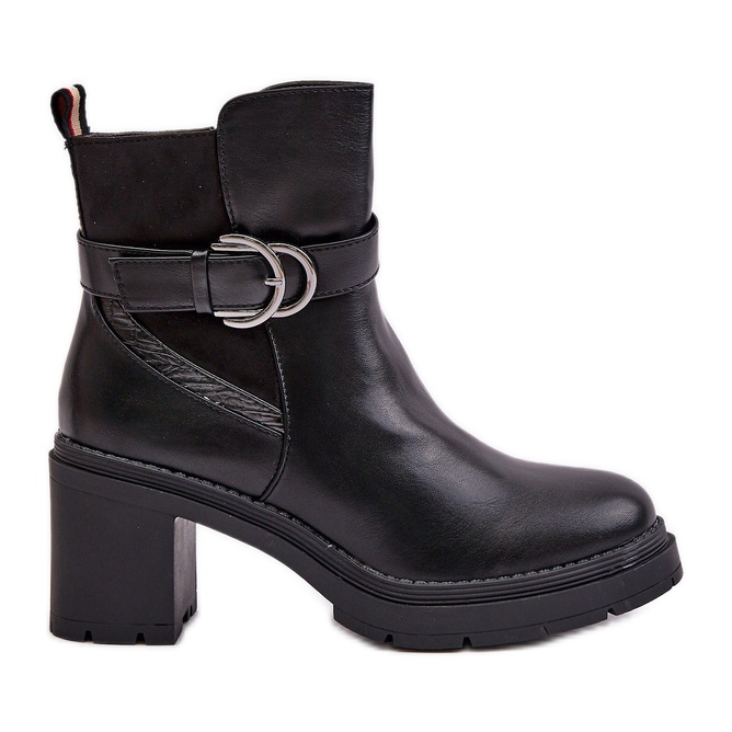 Bottes à talons hauts pour femmes, chaudes, zippées, noires Inabelle le noir