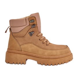 Bottines à lacets Camel Rabaria pour femme brun