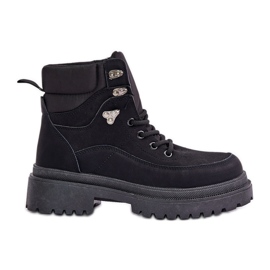 Bottines Trapper Femme À Lacets Noir Rabaria