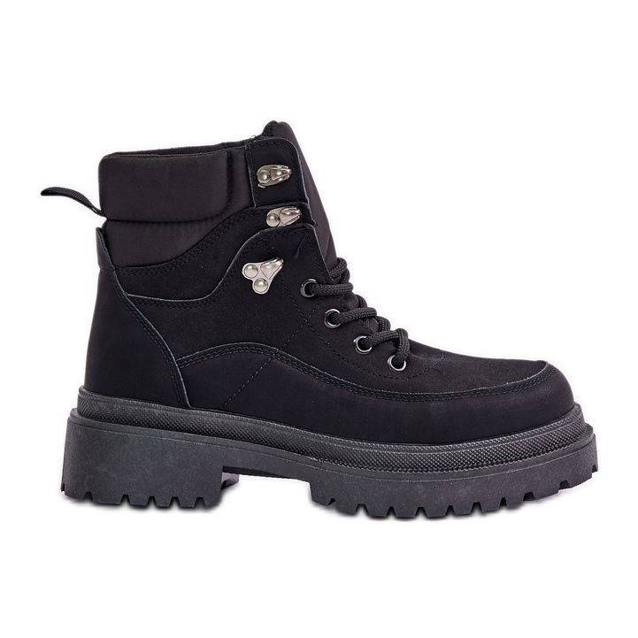 Bottines Trapper Femme À Lacets Noir Rabaria le noir