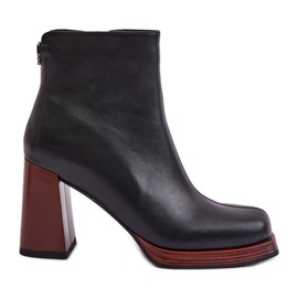 S.Barski Bottes en cuir pour femmes à talons hauts isolées D&amp;A JC42-37 Noir