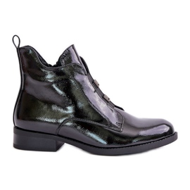 Bottes en cuir verni avec fermeture éclair et talon plat isolé S.Barski HY42-717 Noir le noir Bottes en cuir verni avec fermeture éclair et talon plat isolé S.Barski HY42-717 Noir le noir