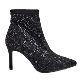 S. BARSKI Bottines décorées à enfiler S.Barski HY42-161 Noir