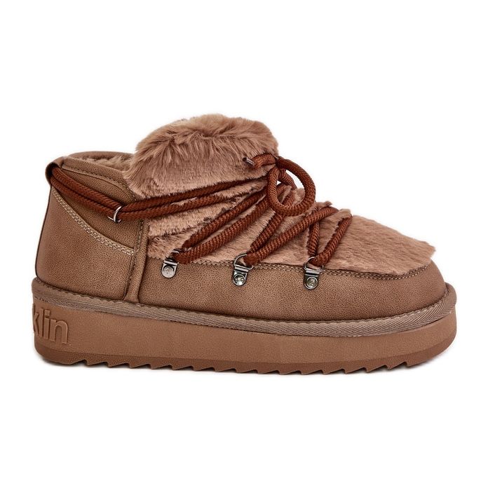 Bottes de neige à plateforme basse avec fourrure D.Franklin DFSH370011 Marron brun