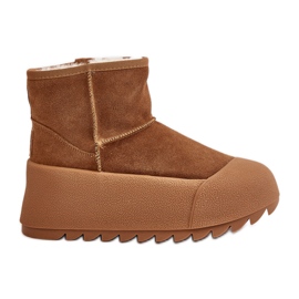 Bottes de neige isolées en daim sur la plateforme Big Star OO274A212 marron brun