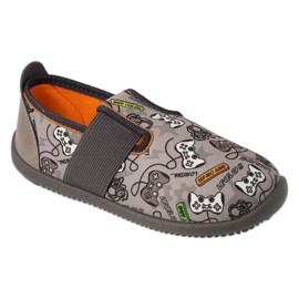 Chaussons enfants Befado, fond élastique, 901X021, gris Chaussons enfants Befado, fond élastique, 901X021, gris