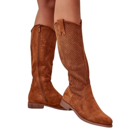 Bottines Ajourées Femme Camel S.Barski HY42-139 brun