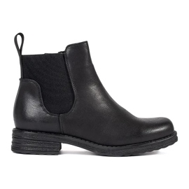 Bottines Chelsea plates femme noires