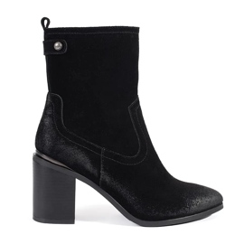 Bottines pour femmes en cuir noir de Sergio Leone le noir