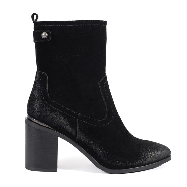 Bottines pour femmes en cuir noir de Sergio Leone le noir