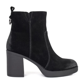 Bottines pour femmes en cuir noir de Sergio Leone le noir