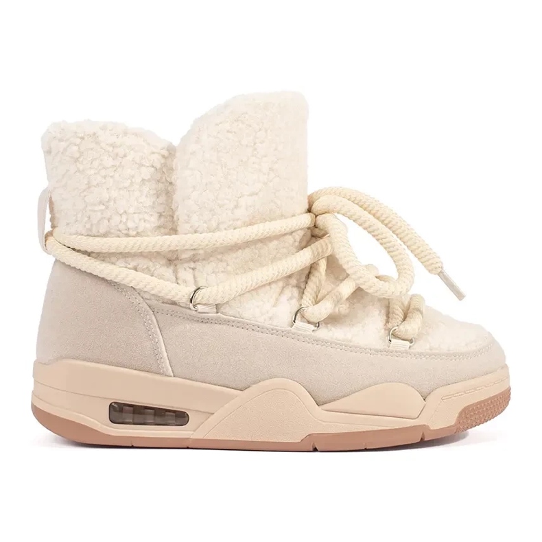 Seastar Boots de neige femme beiges à semelle épaisse