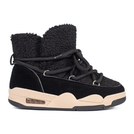 Seastar Bottes de neige noires pour femmes à semelle épaisse